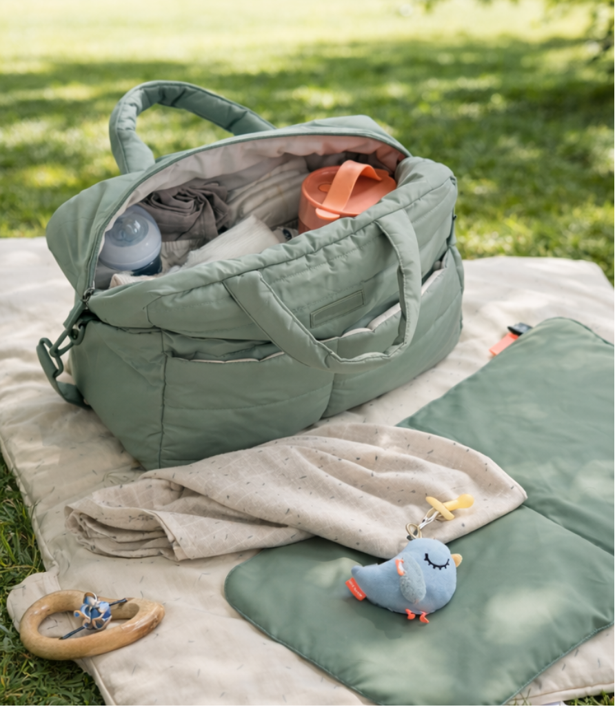 Le Sac Matelassé Vert Sauge