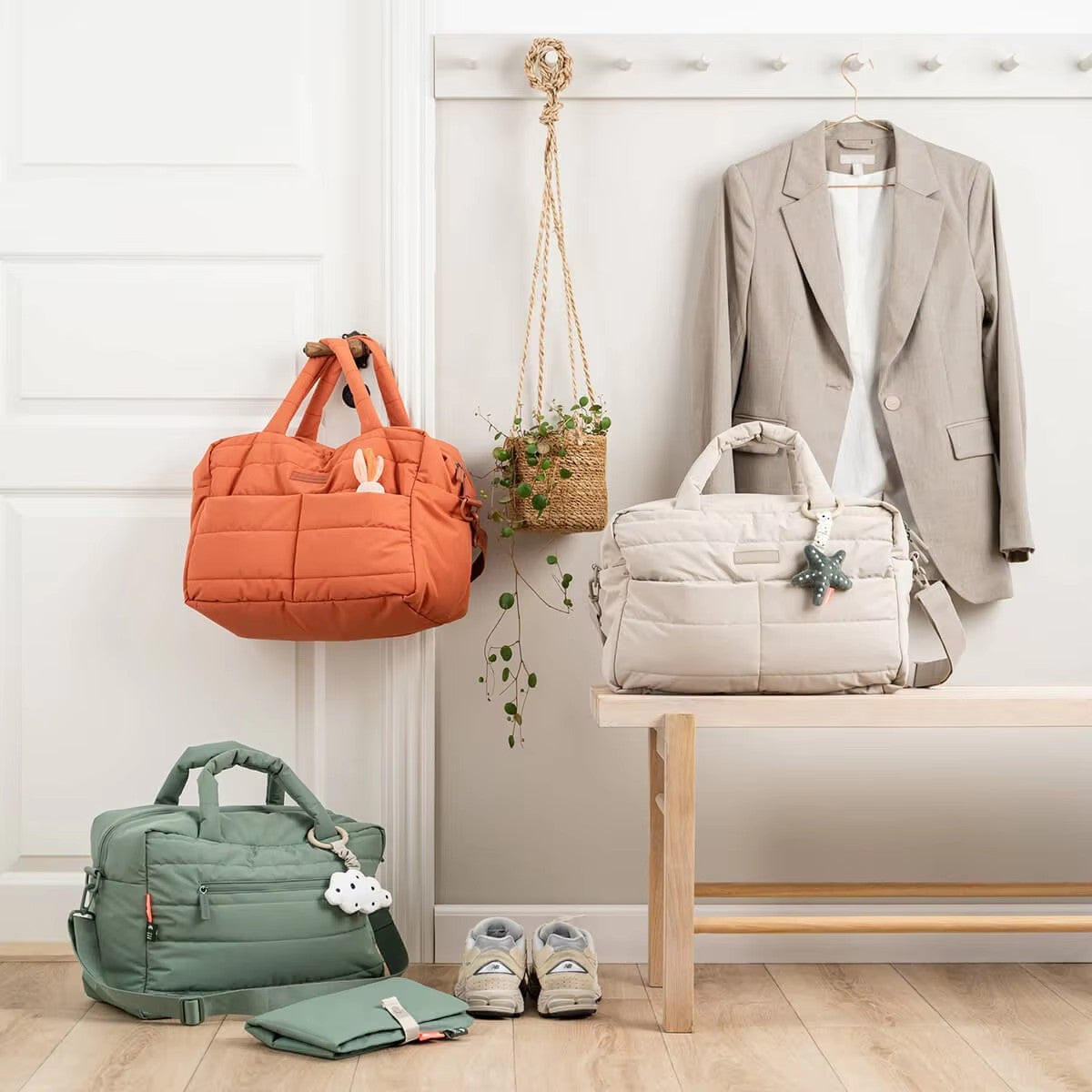 Le Sac Matelassé Vert Sauge