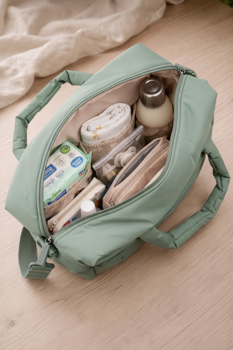 Le Sac Matelassé Vert Sauge